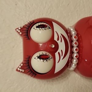 Jeweled Scarlet Red Lady Kit-Cat Klock clock SUPER RARE
